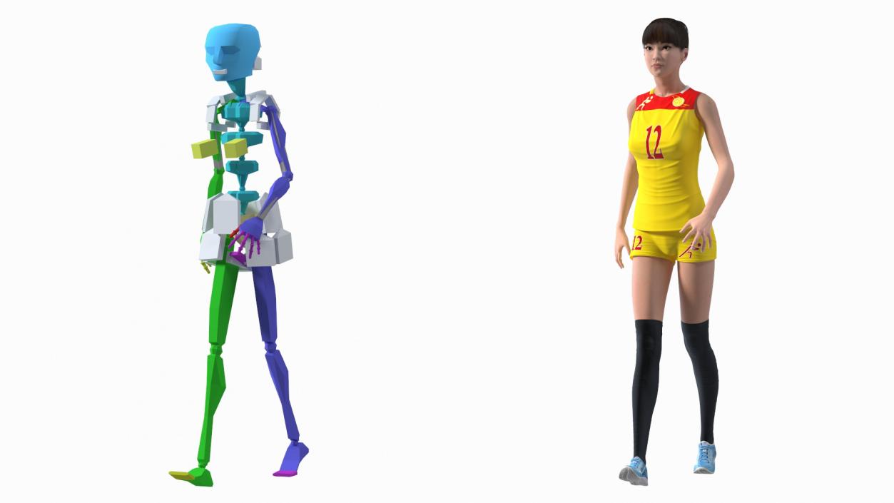 3D Rigged Chinese Woman Collection 2 model