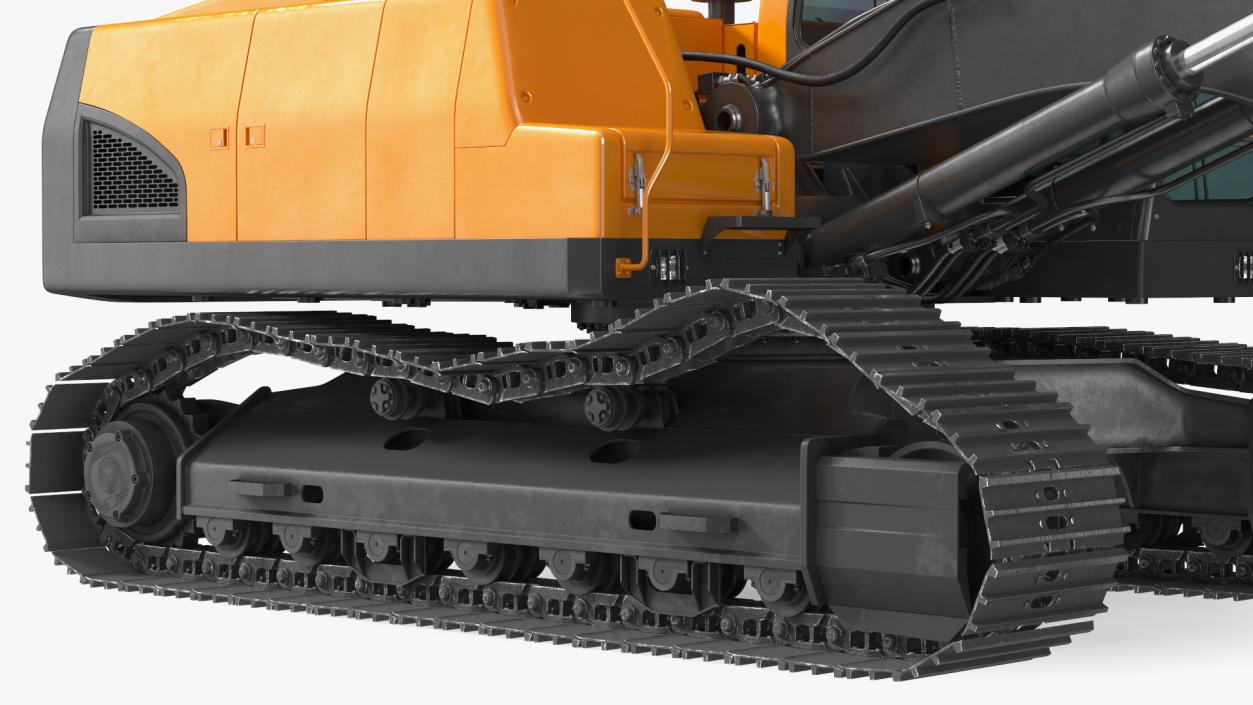 3D Hydraulic Tracked Medium Excavator Rigged