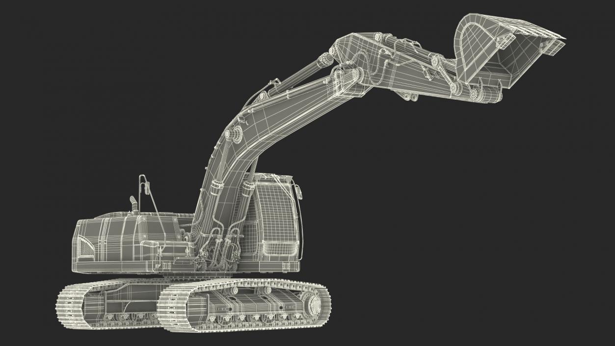 3D Hydraulic Tracked Medium Excavator Rigged