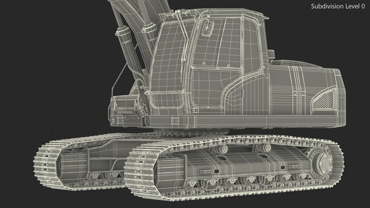 3D Hydraulic Tracked Medium Excavator Rigged