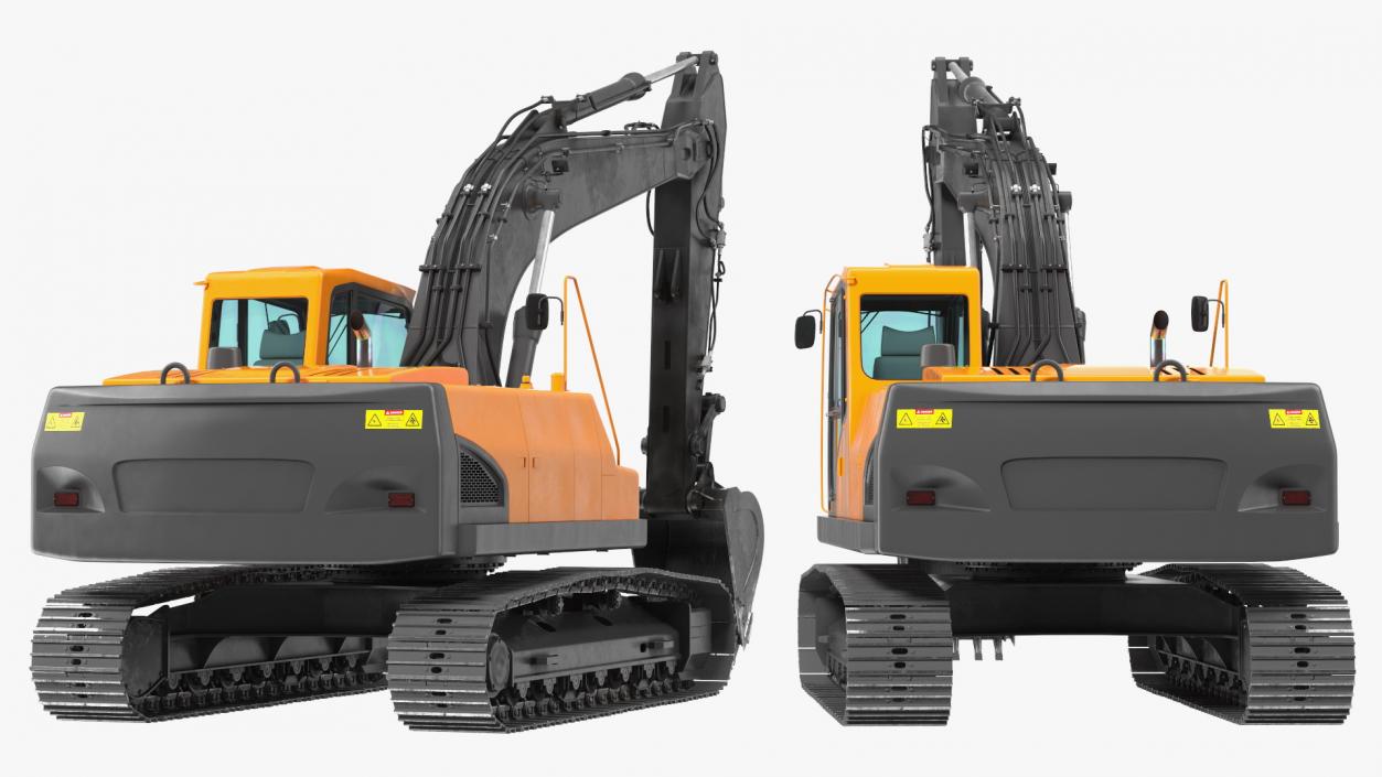 3D Hydraulic Tracked Medium Excavator Rigged