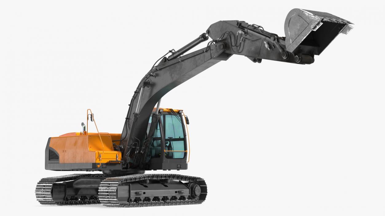 3D Hydraulic Tracked Medium Excavator Rigged