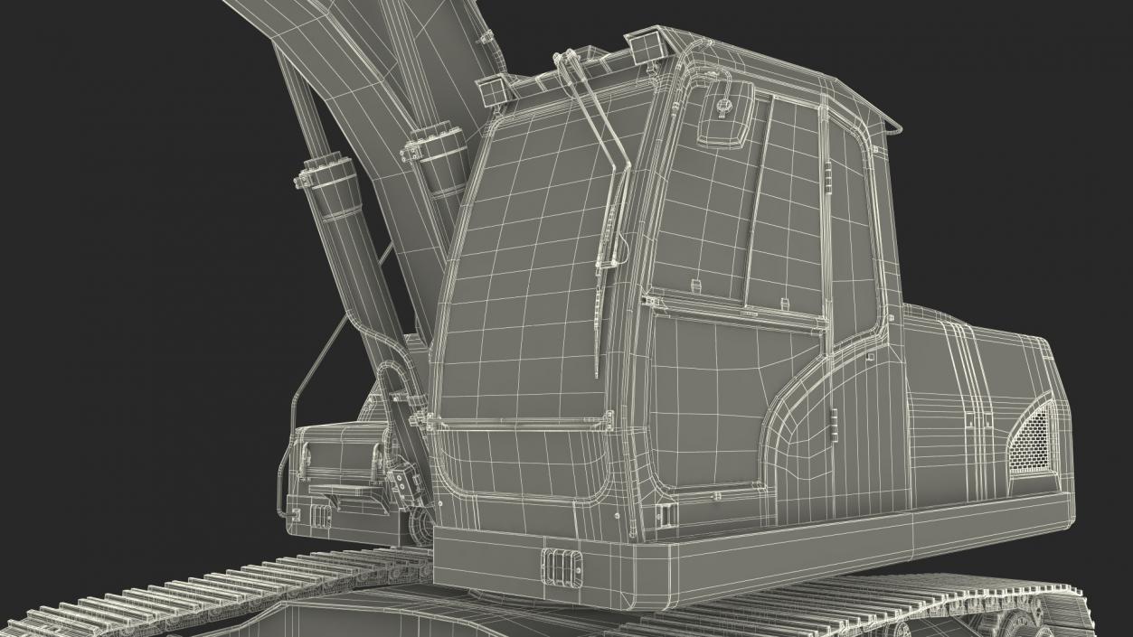 3D Hydraulic Tracked Medium Excavator Rigged