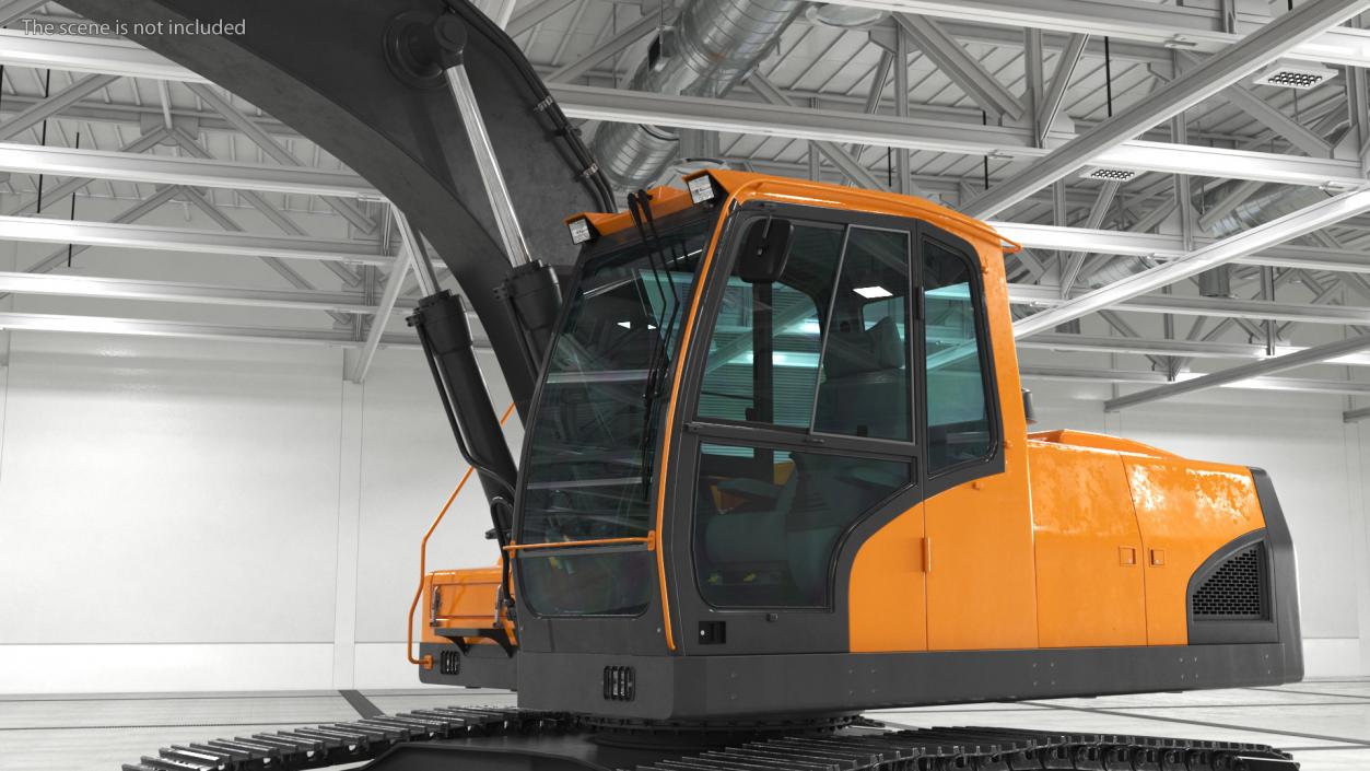 3D Hydraulic Tracked Medium Excavator Rigged