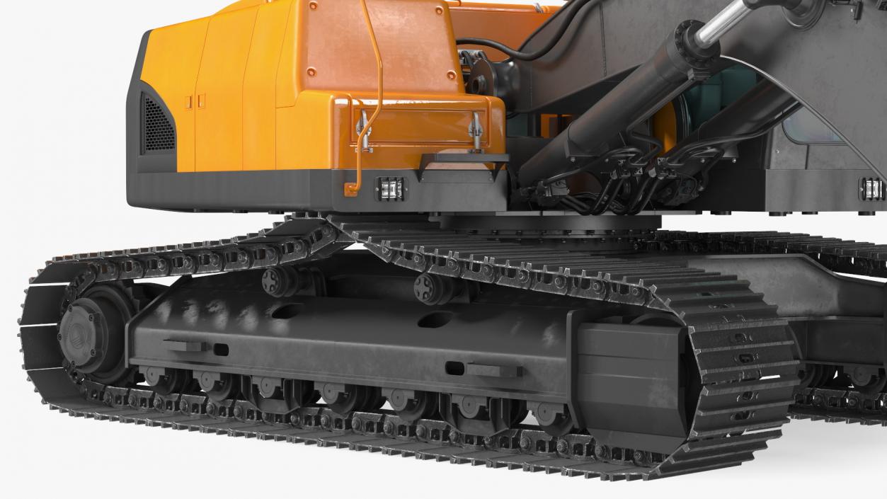 3D Hydraulic Tracked Medium Excavator Rigged