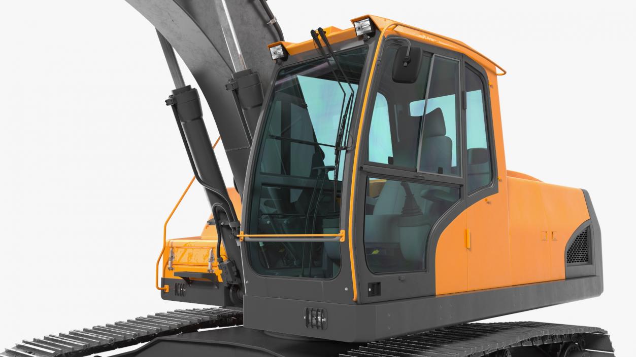 3D Hydraulic Tracked Medium Excavator Rigged