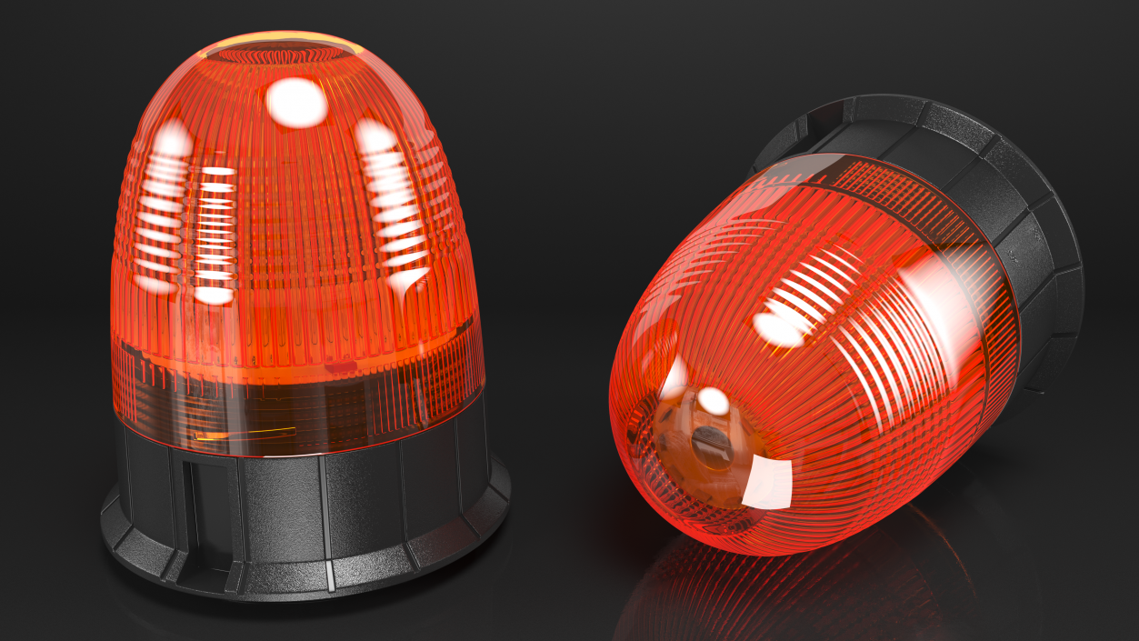 Magnetic Orange Flashing Beacon Light 3D