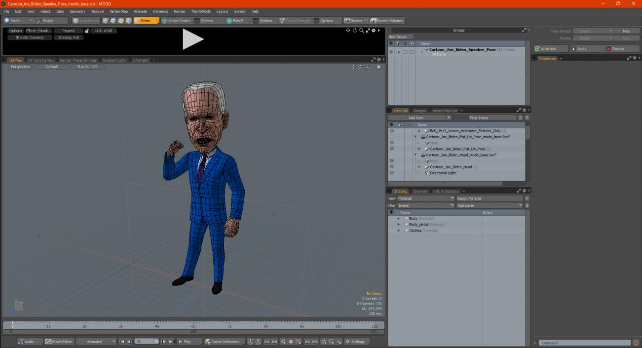 3D model Cartoon Joe Biden Speaker Pose