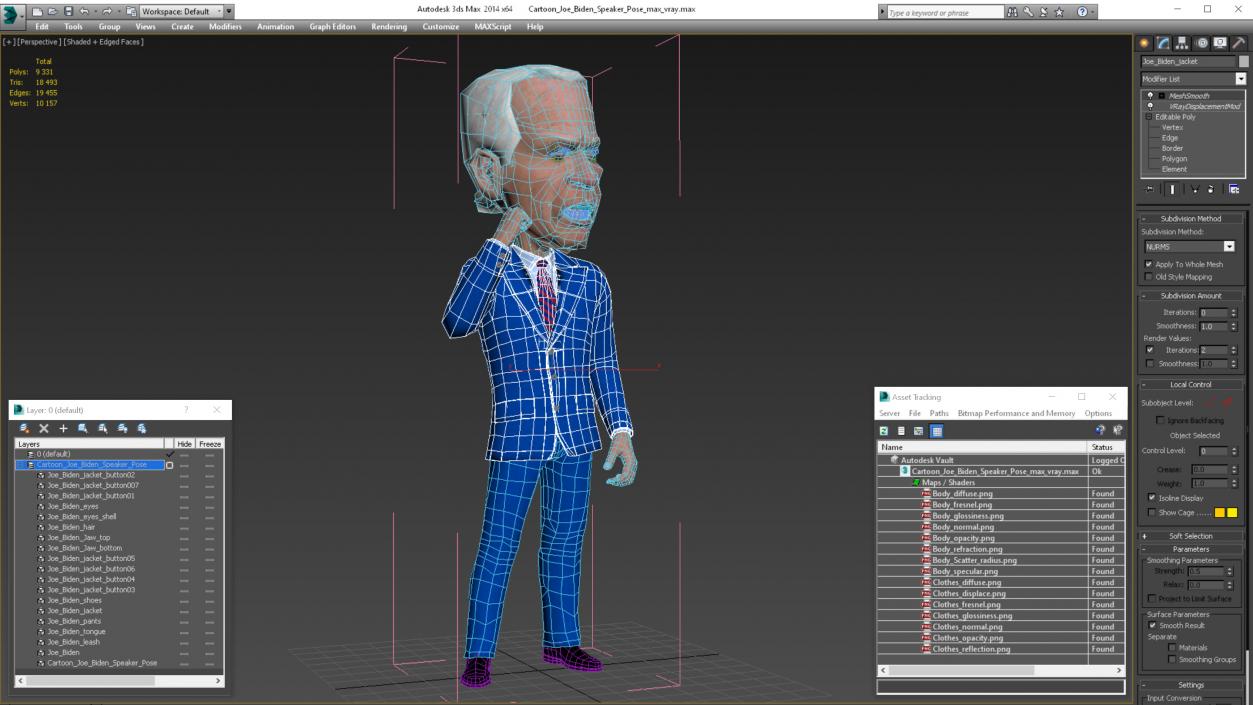 3D model Cartoon Joe Biden Speaker Pose