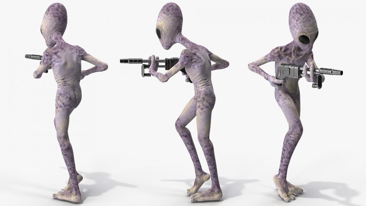 Humanoid Alien Attacking Pose 3D model