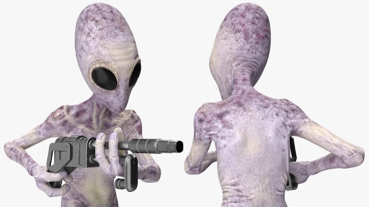 Humanoid Alien Attacking Pose 3D model