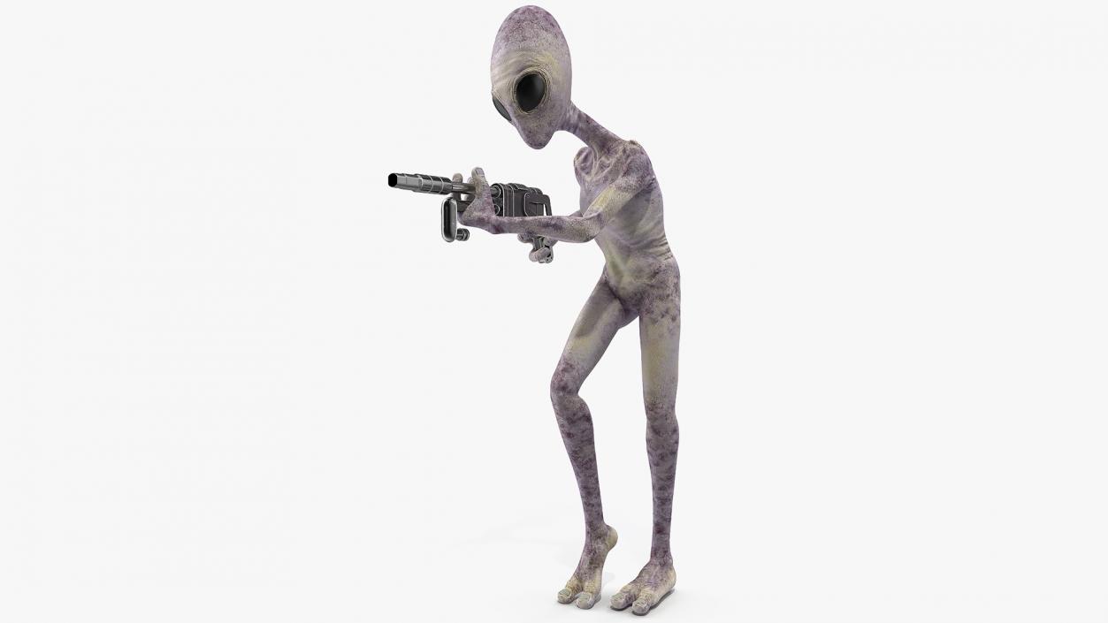 Humanoid Alien Attacking Pose 3D model