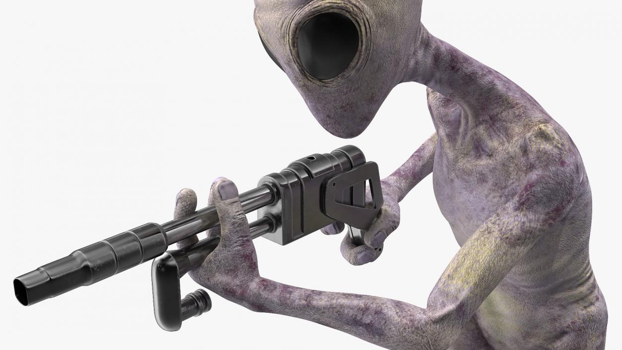 Humanoid Alien Attacking Pose 3D model