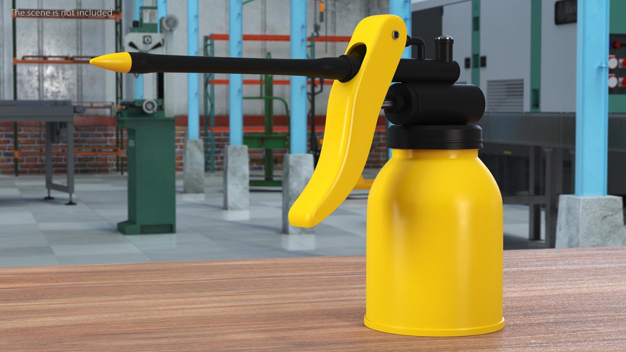 Manual Oil Gun With Rigid Spout Thumb Pump 3D