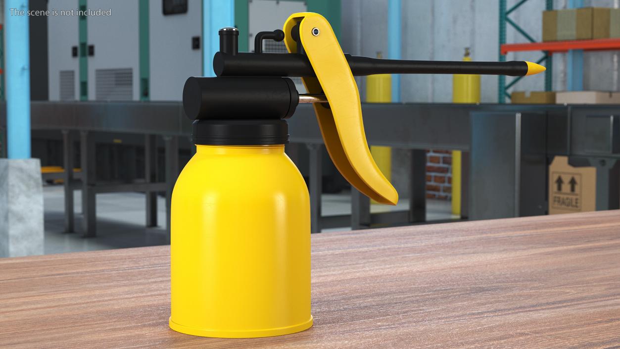 Manual Oil Gun With Rigid Spout Thumb Pump 3D