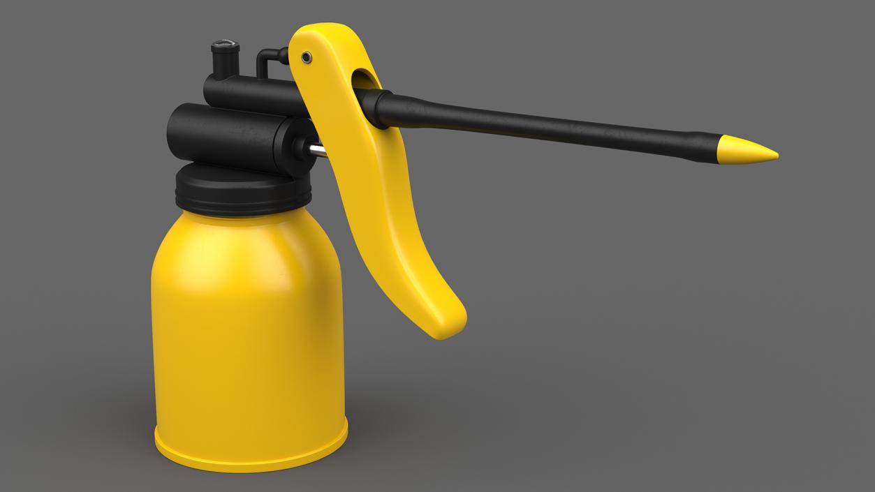 Manual Oil Gun With Rigid Spout Thumb Pump 3D