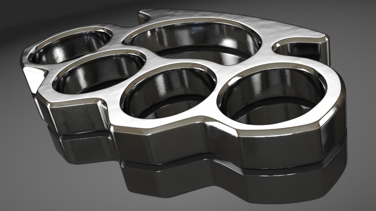 3D Silver Brass Knuckles