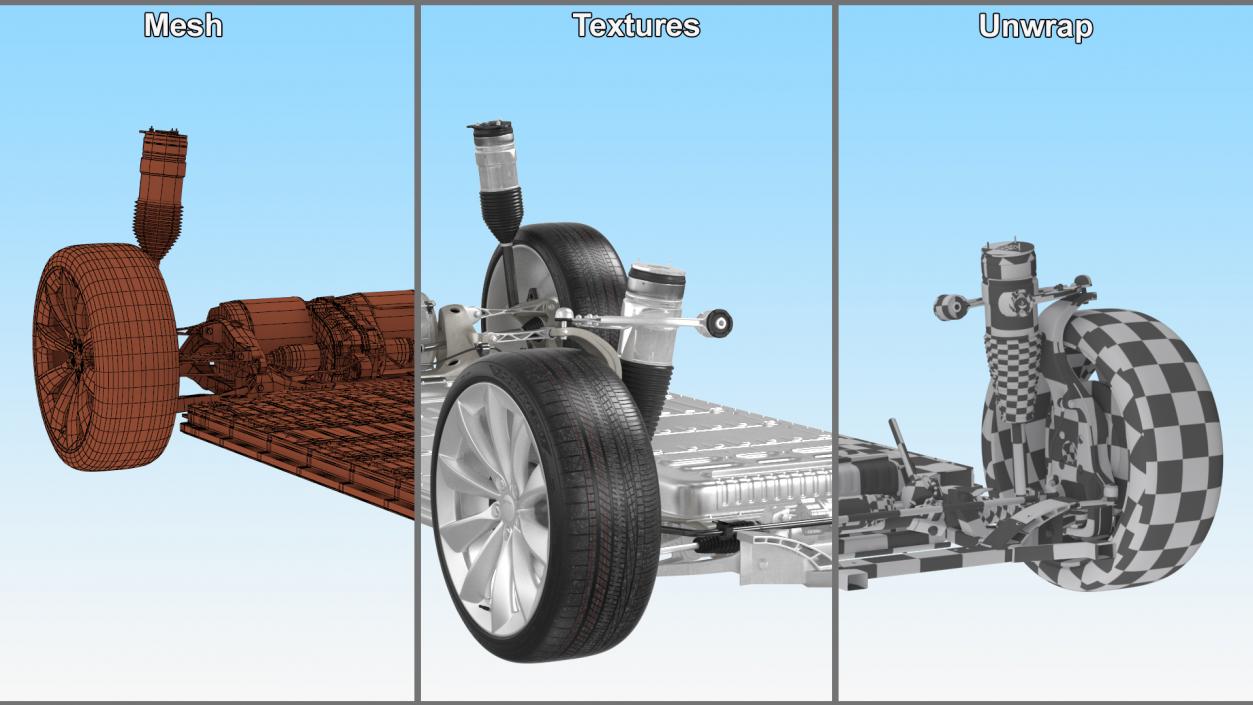 3D Electric Vehicle Chassis and Battery Pack