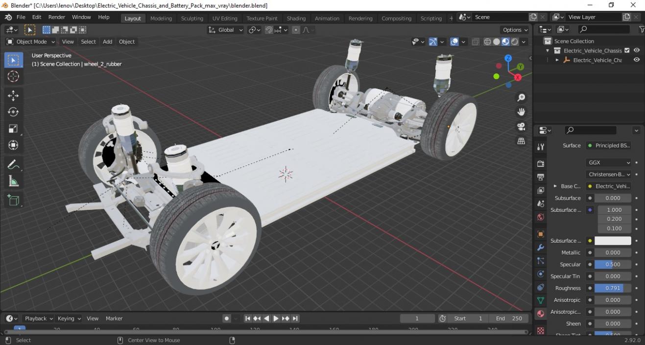 3D Electric Vehicle Chassis and Battery Pack