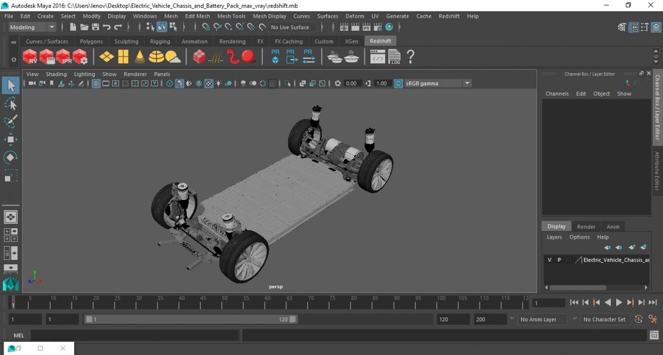 3D Electric Vehicle Chassis and Battery Pack