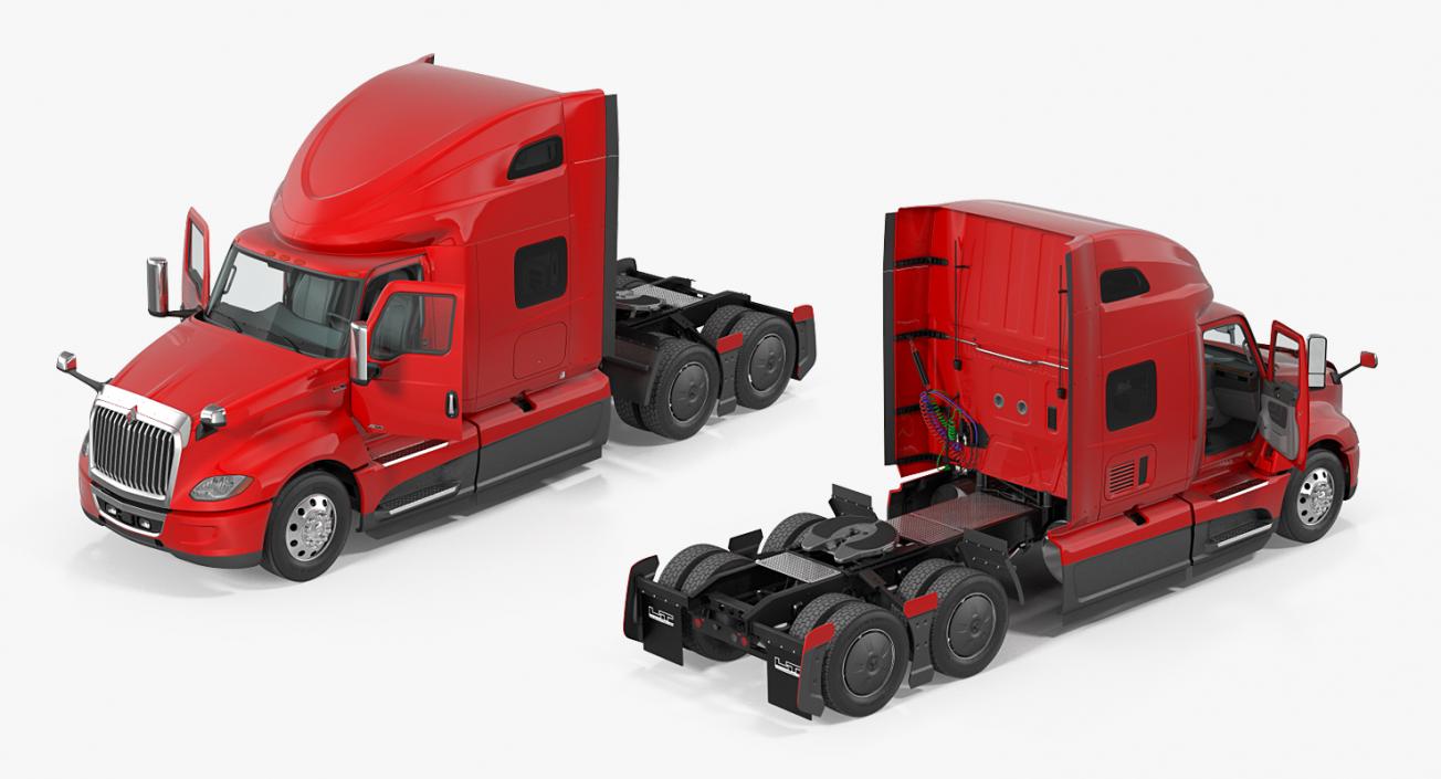 Rigged Semi Trucks Collection 3D model