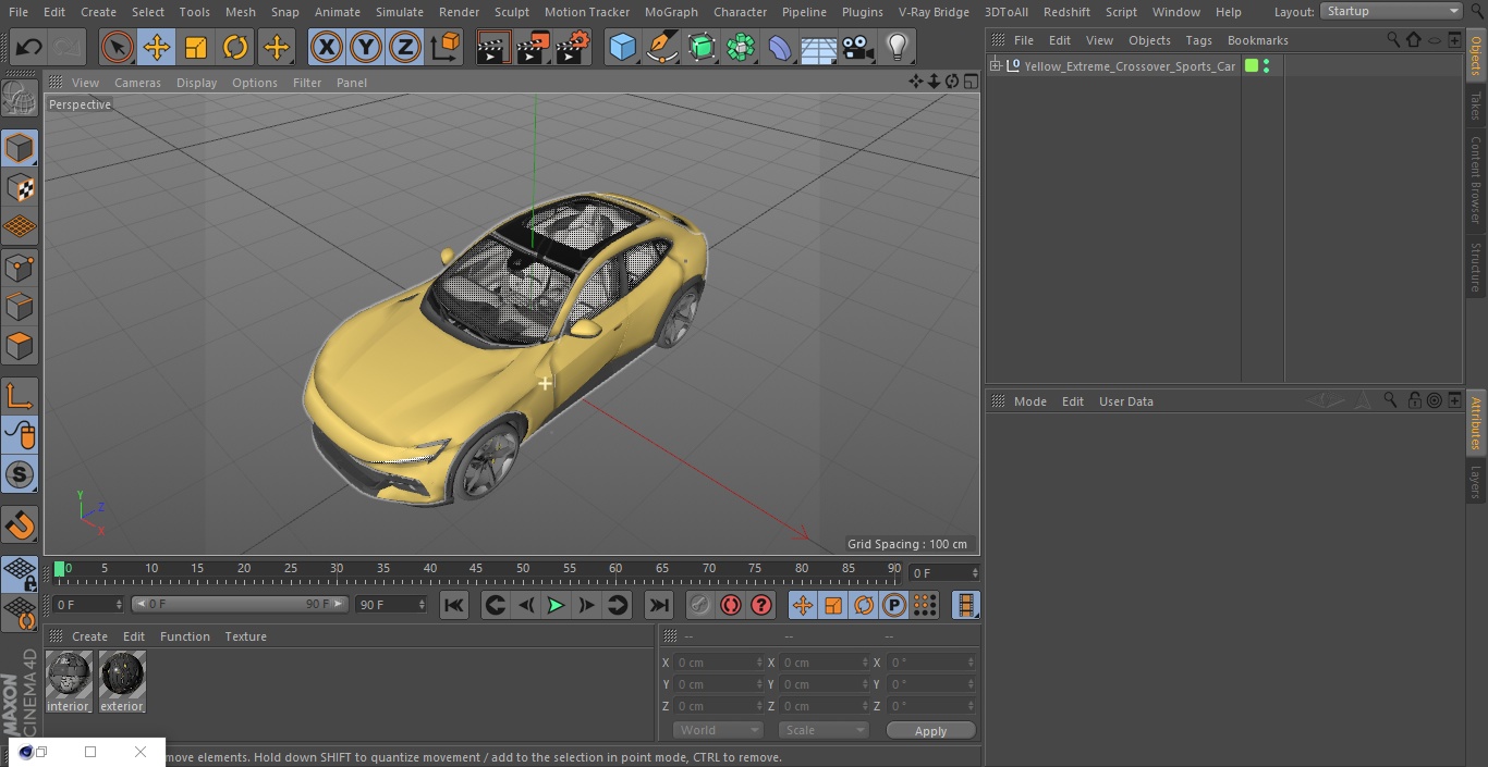 3D model Yellow Extreme Crossover Sports Car