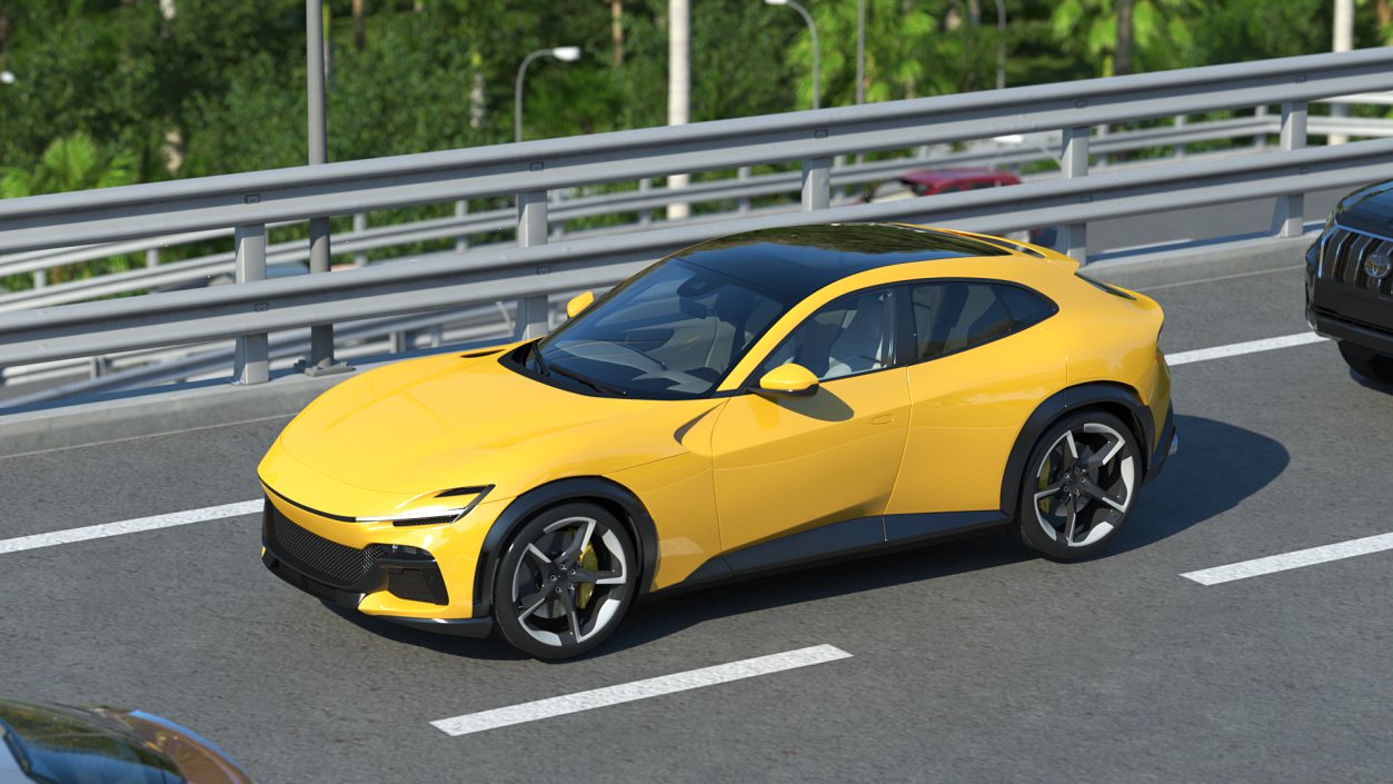 3D model Yellow Extreme Crossover Sports Car