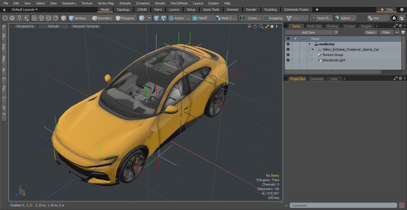 3D model Yellow Extreme Crossover Sports Car