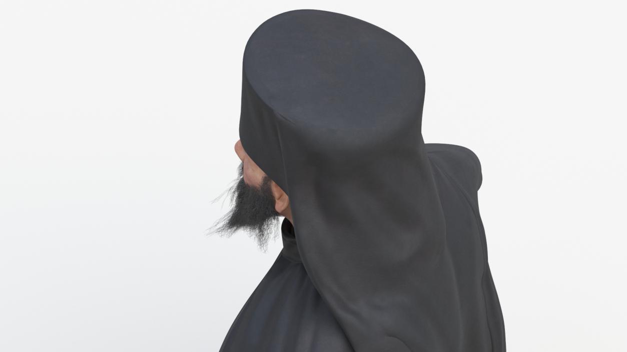 3D model Sitting Orthodox Monk Fully Dressed