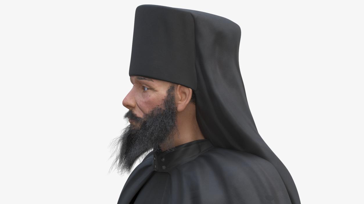 3D model Sitting Orthodox Monk Fully Dressed