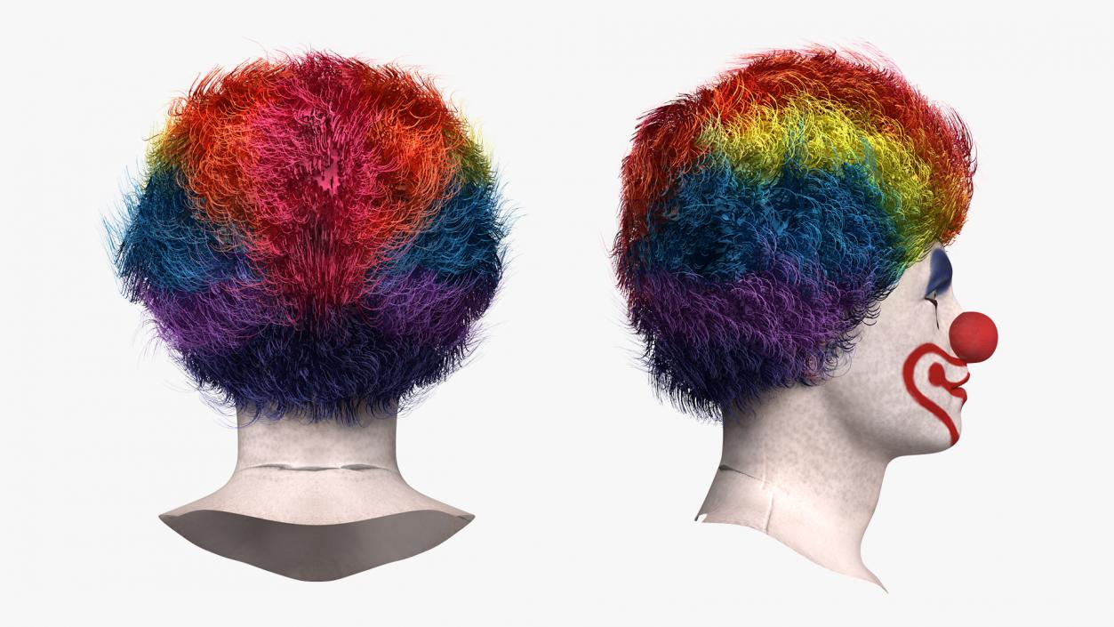 3D model Adult Clown Head Fur