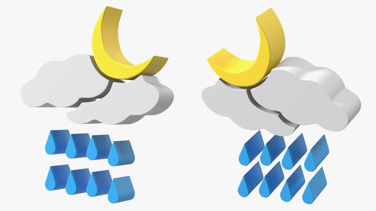 3D Meteorology Symbols with Moon Set model