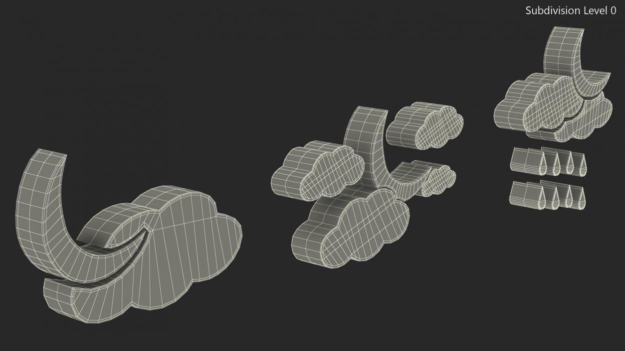 3D Meteorology Symbols with Moon Set model