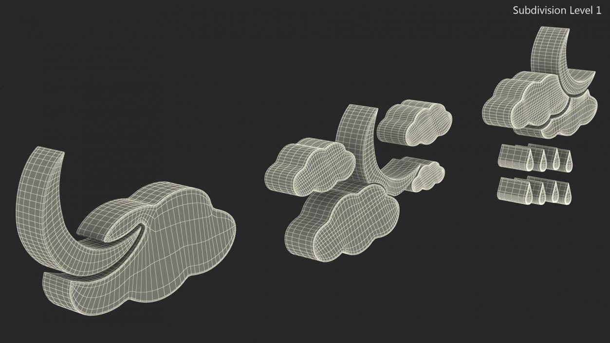 3D Meteorology Symbols with Moon Set model