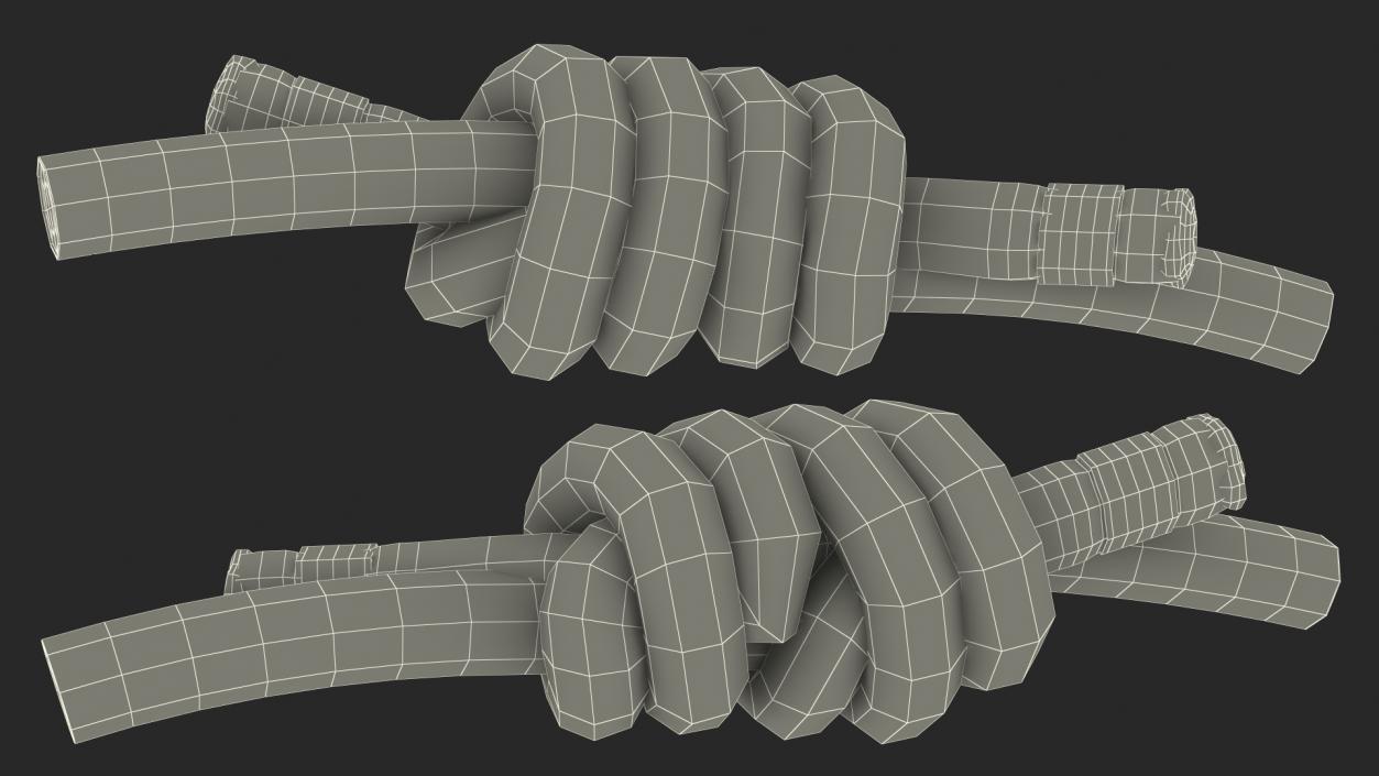 Double Fishermans Bend Knot Rope 3D