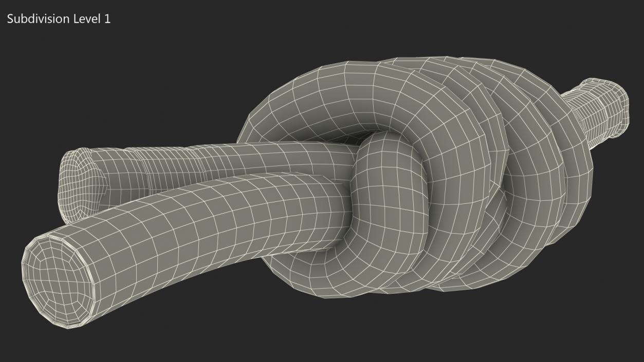 Double Fishermans Bend Knot Rope 3D