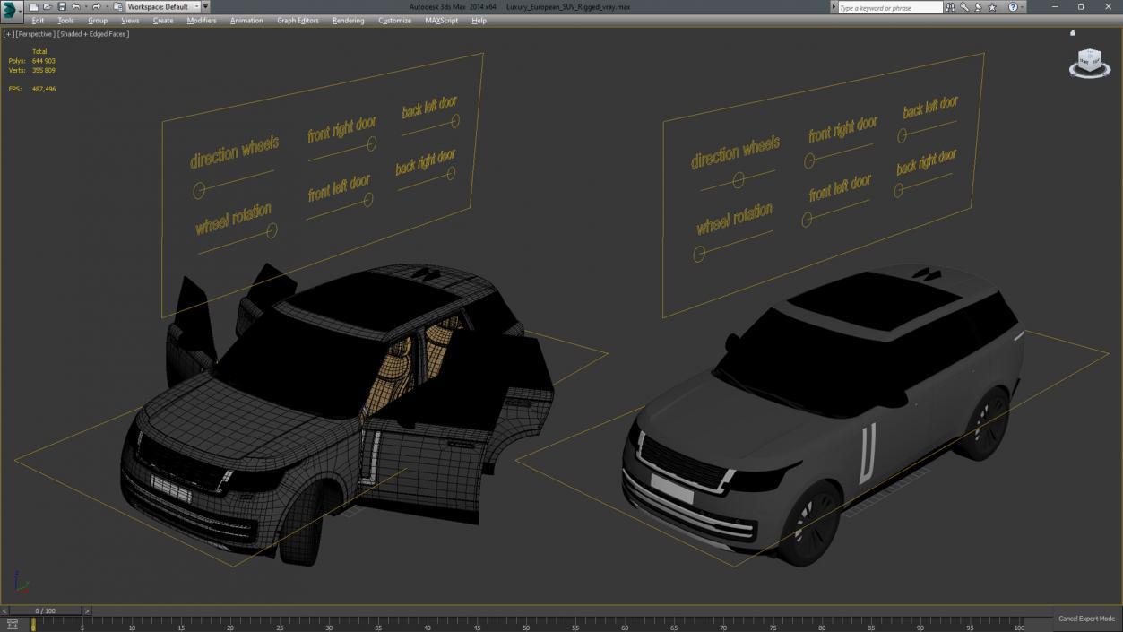 3D Luxury European SUV Rigged