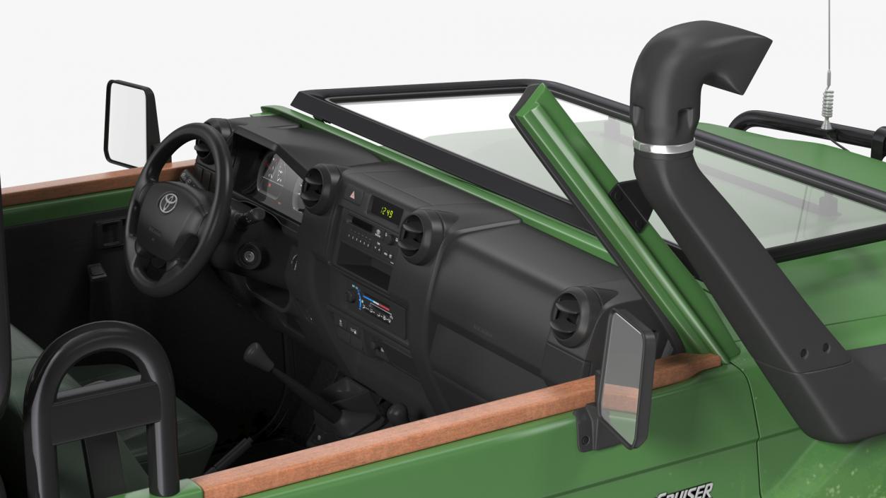 Toyota Land Cruiser Safari Open Sided Green Dirty 3D model