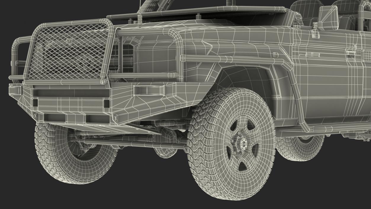 Toyota Land Cruiser Safari Open Sided Green Dirty 3D model