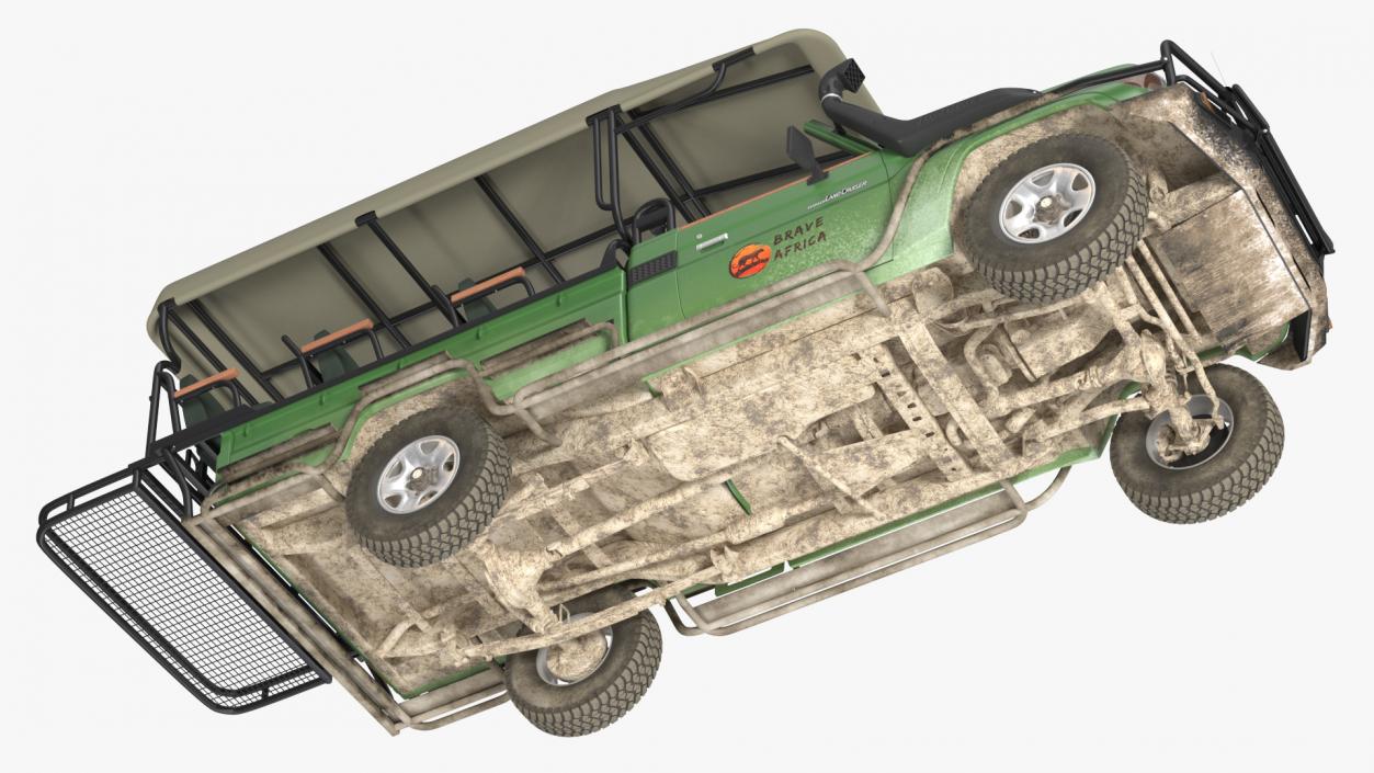 Toyota Land Cruiser Safari Open Sided Green Dirty 3D model