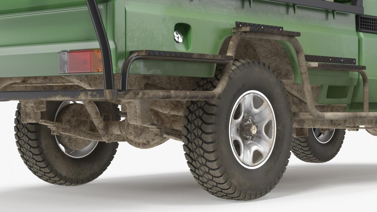 Toyota Land Cruiser Safari Open Sided Green Dirty 3D model