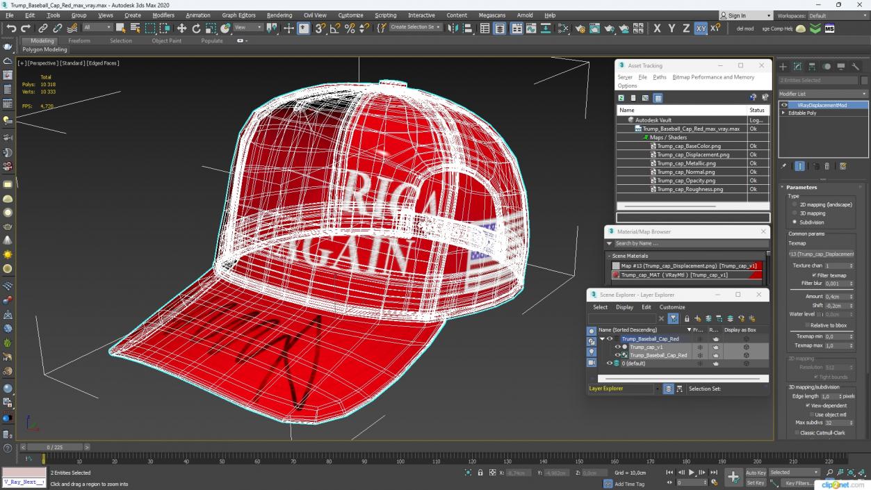 Trump Baseball Cap Red 3D