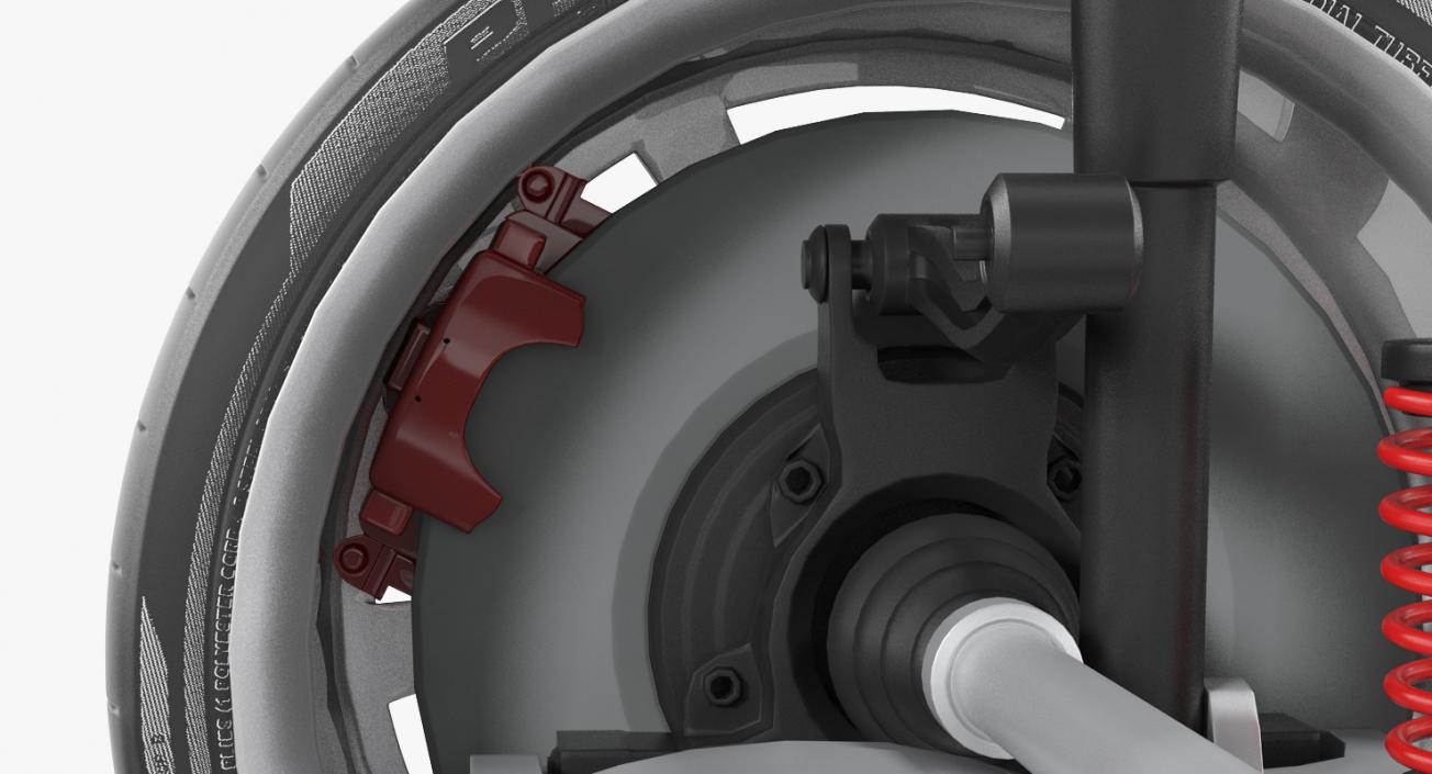 3D model Car Rear Suspension with Wheel