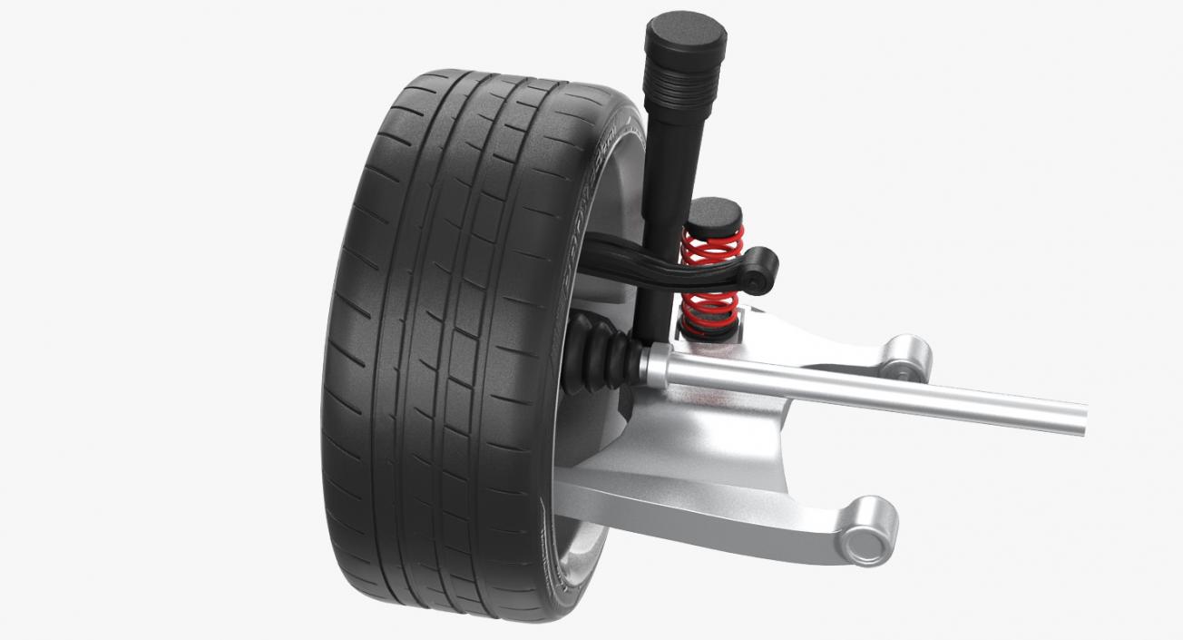 3D model Car Rear Suspension with Wheel