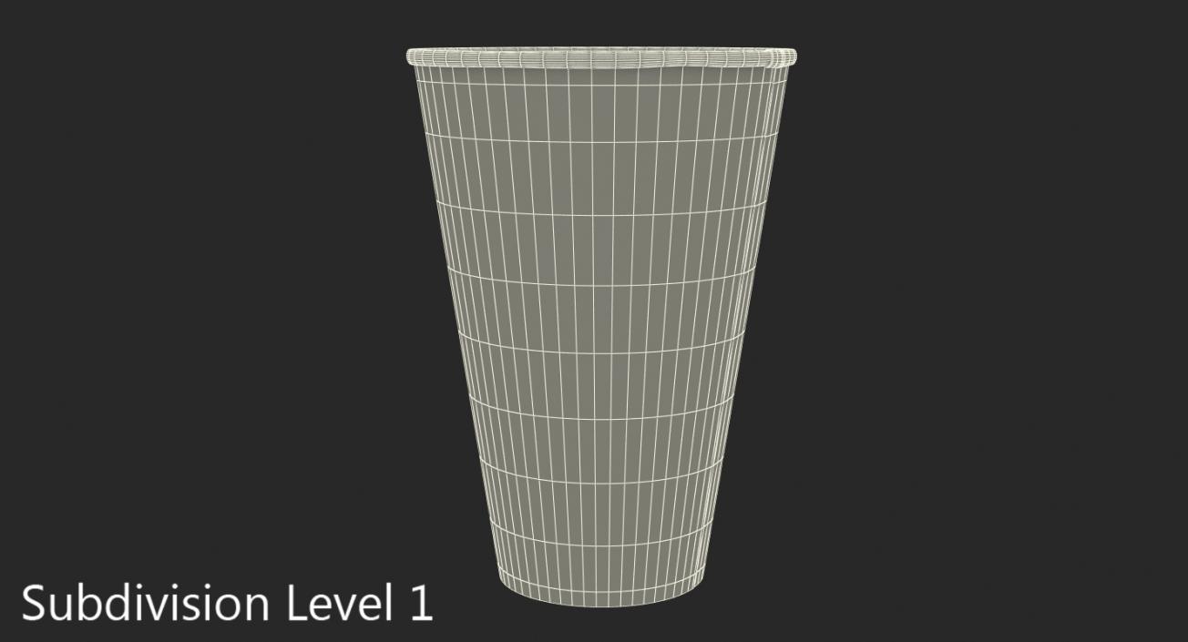 Empty Round Paper Popcorn Cup 3D model