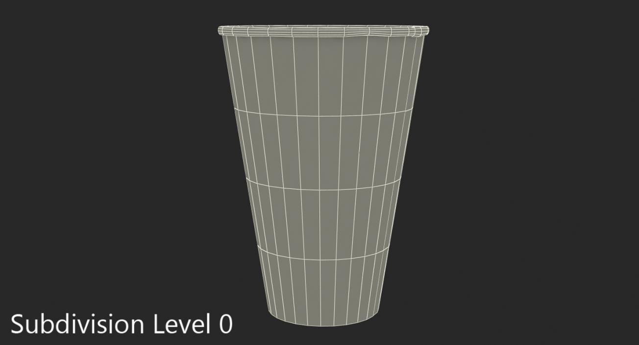 Empty Round Paper Popcorn Cup 3D model