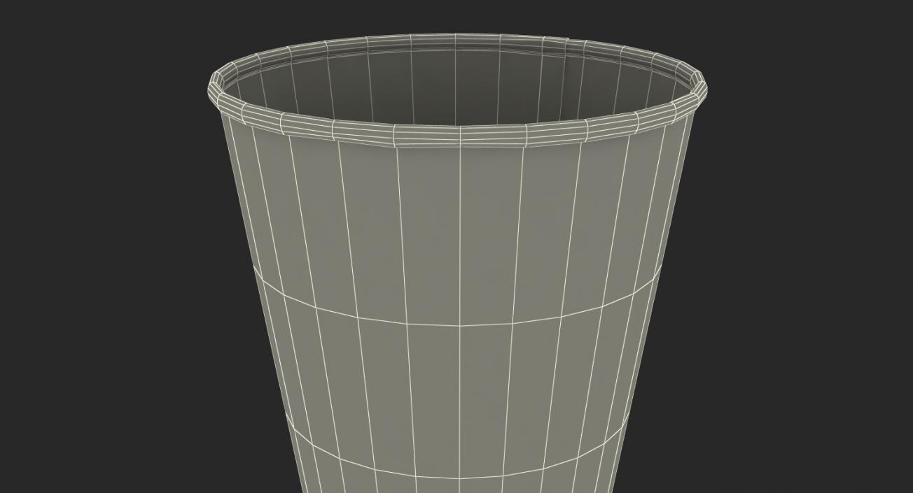 Empty Round Paper Popcorn Cup 3D model