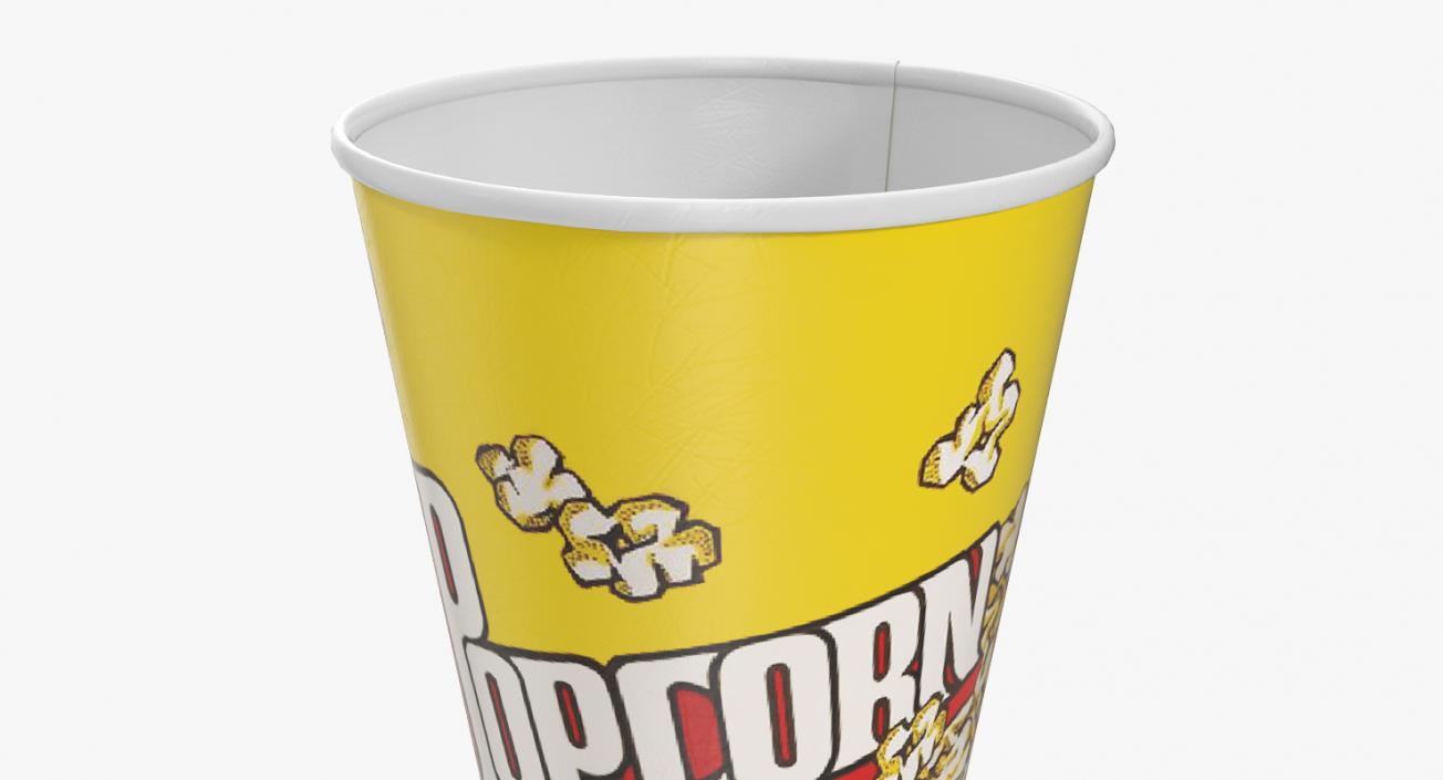 Empty Round Paper Popcorn Cup 3D model