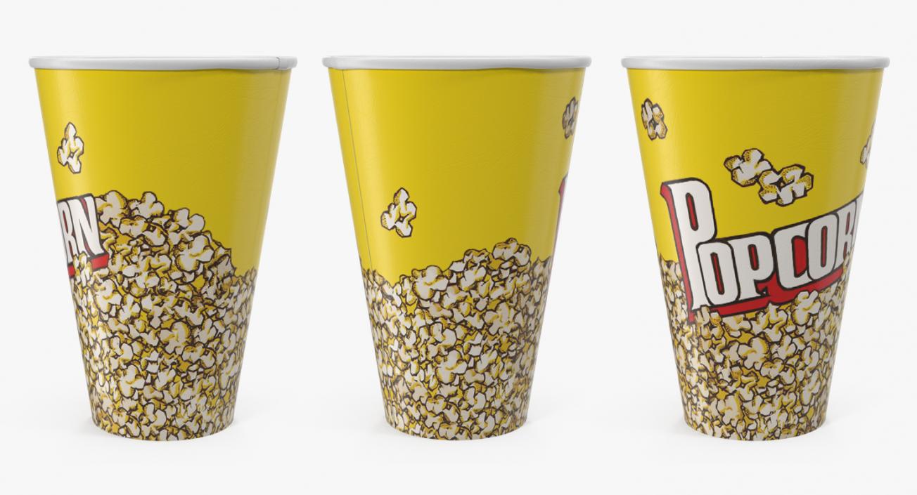 Empty Round Paper Popcorn Cup 3D model