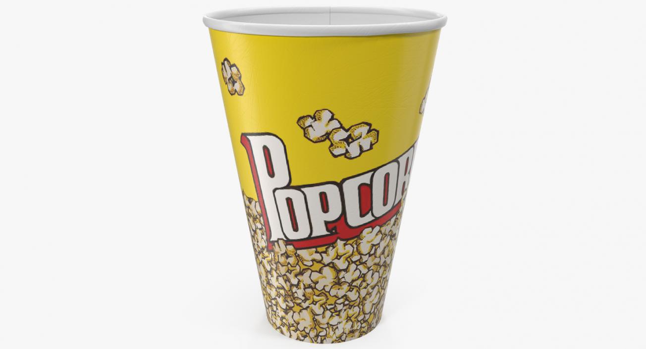 Empty Round Paper Popcorn Cup 3D model